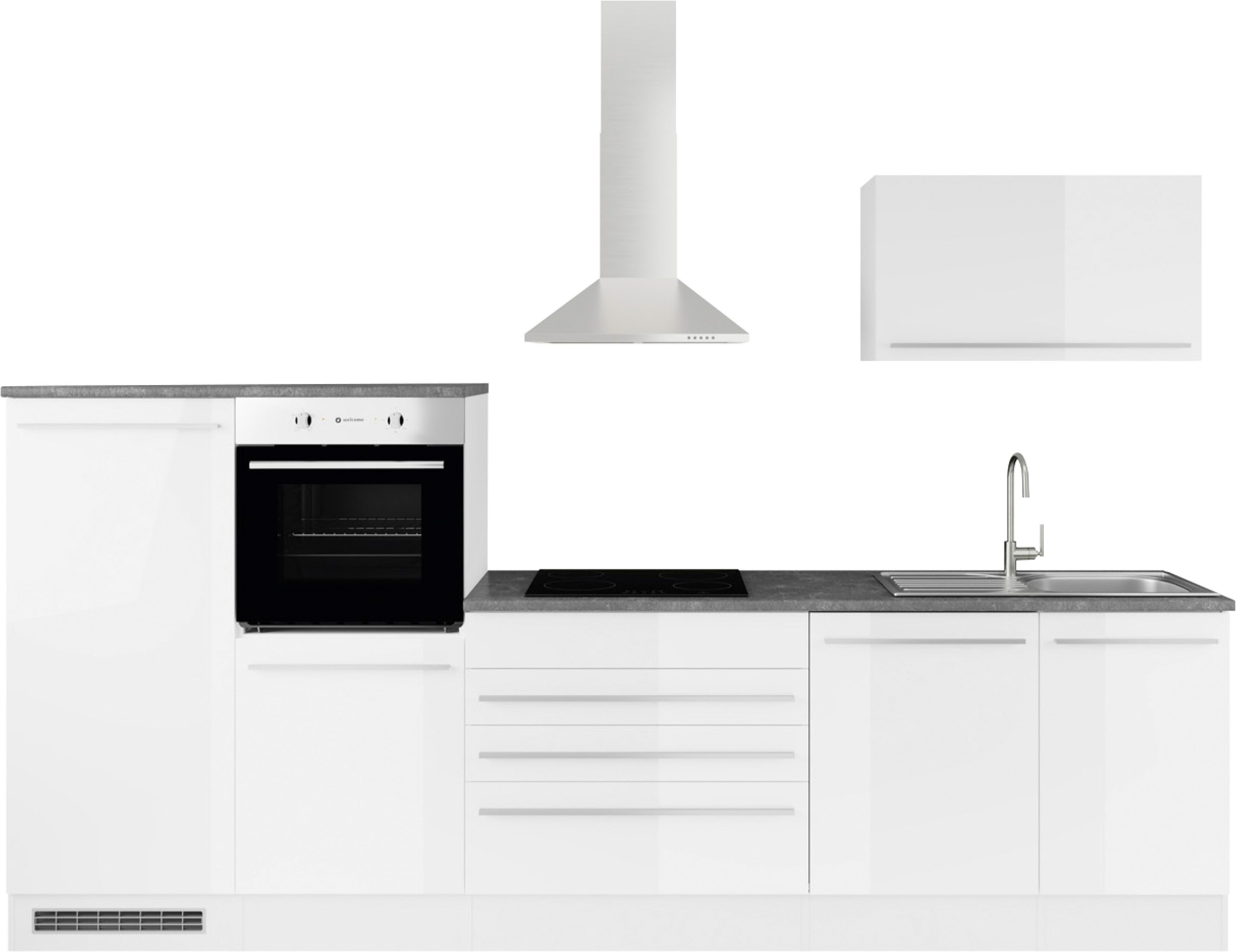 BASIC by Balculina Küchenzeile Jazz, Breite 320 cm, wahlweise mit E-Geräten