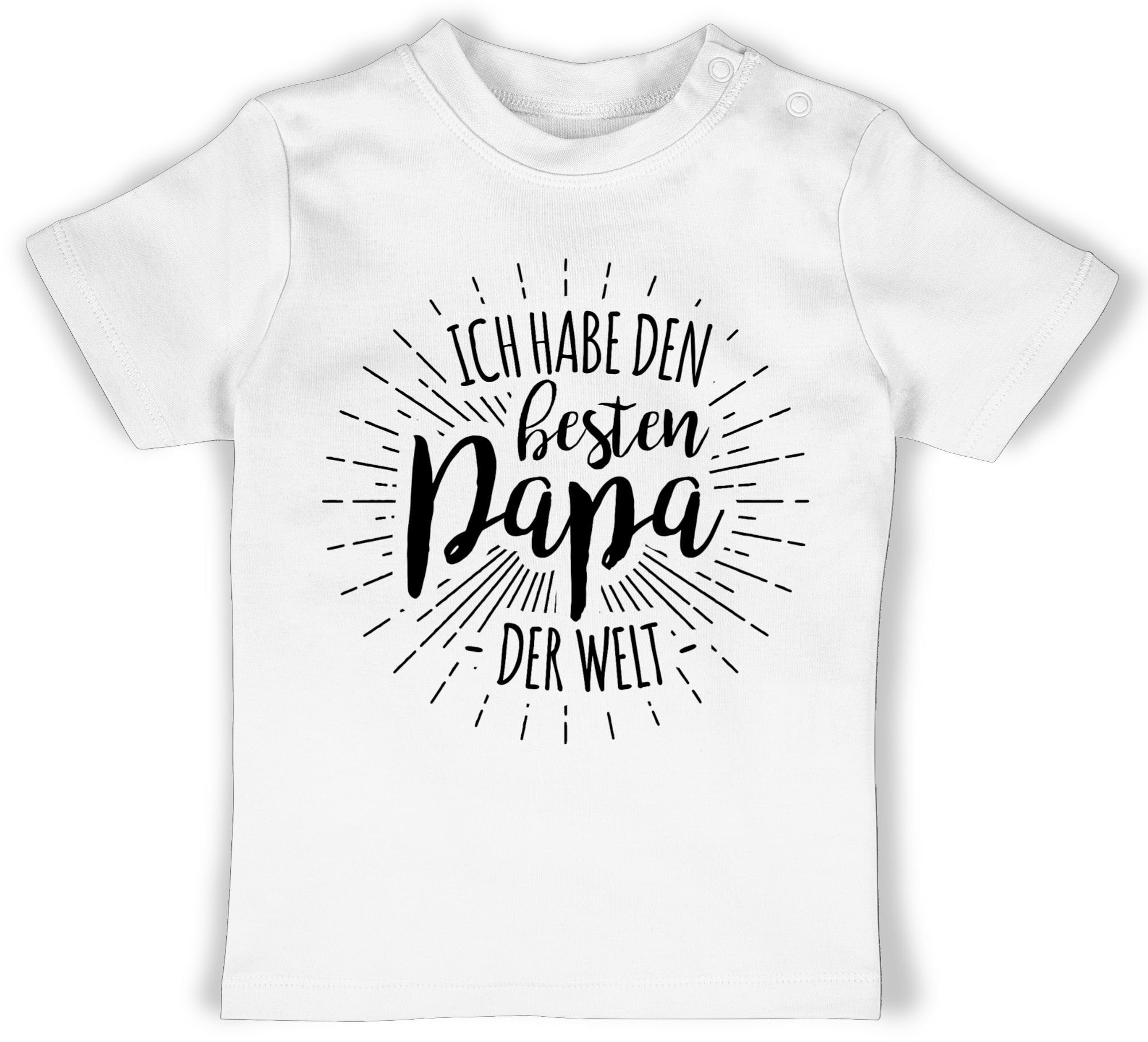 Shirtracer T-Shirt Ich habe den besten Papa der Welt Geschenk Vatertag Baby 2 Weiß