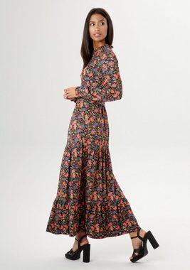 Aniston SELECTED Jerseykleid mit Rüschen am Ausschnitt - NEUE KOLLEKTION