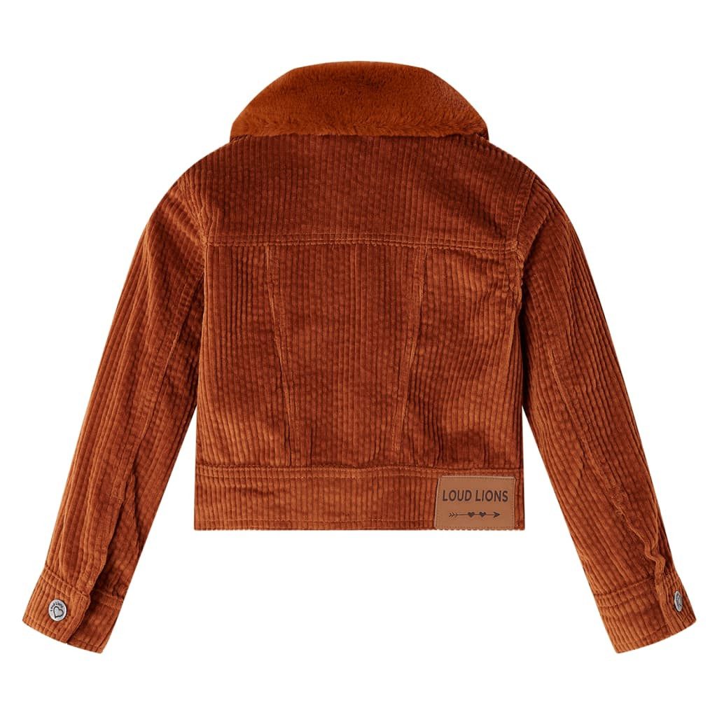vidaXL Cordjacke Kinderjacke Cord Cognac 140