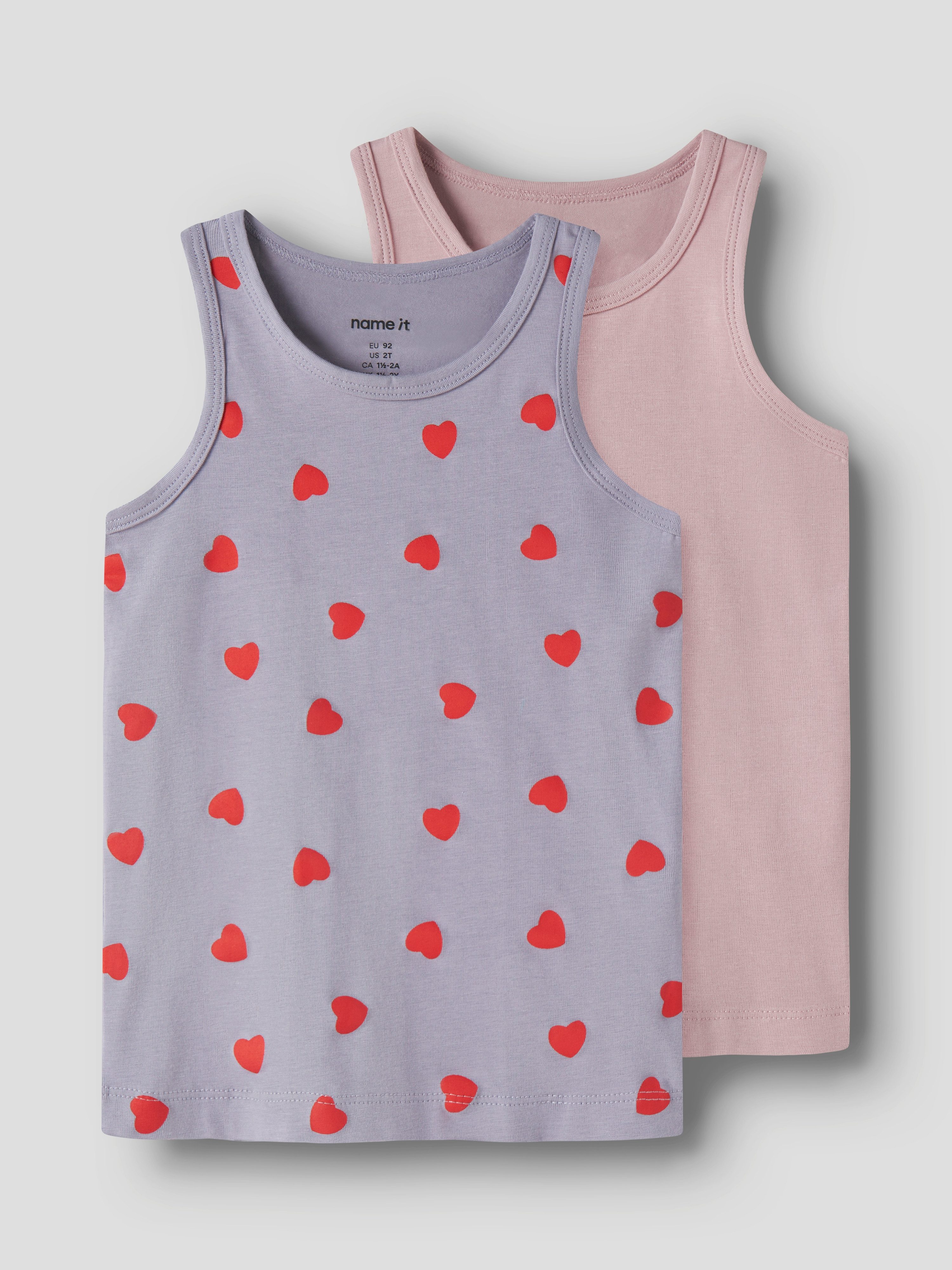 Name It Unterhemd NMFTANK TOP 2P LAVENDER HEARTS NOOS (Packung, 2-St)