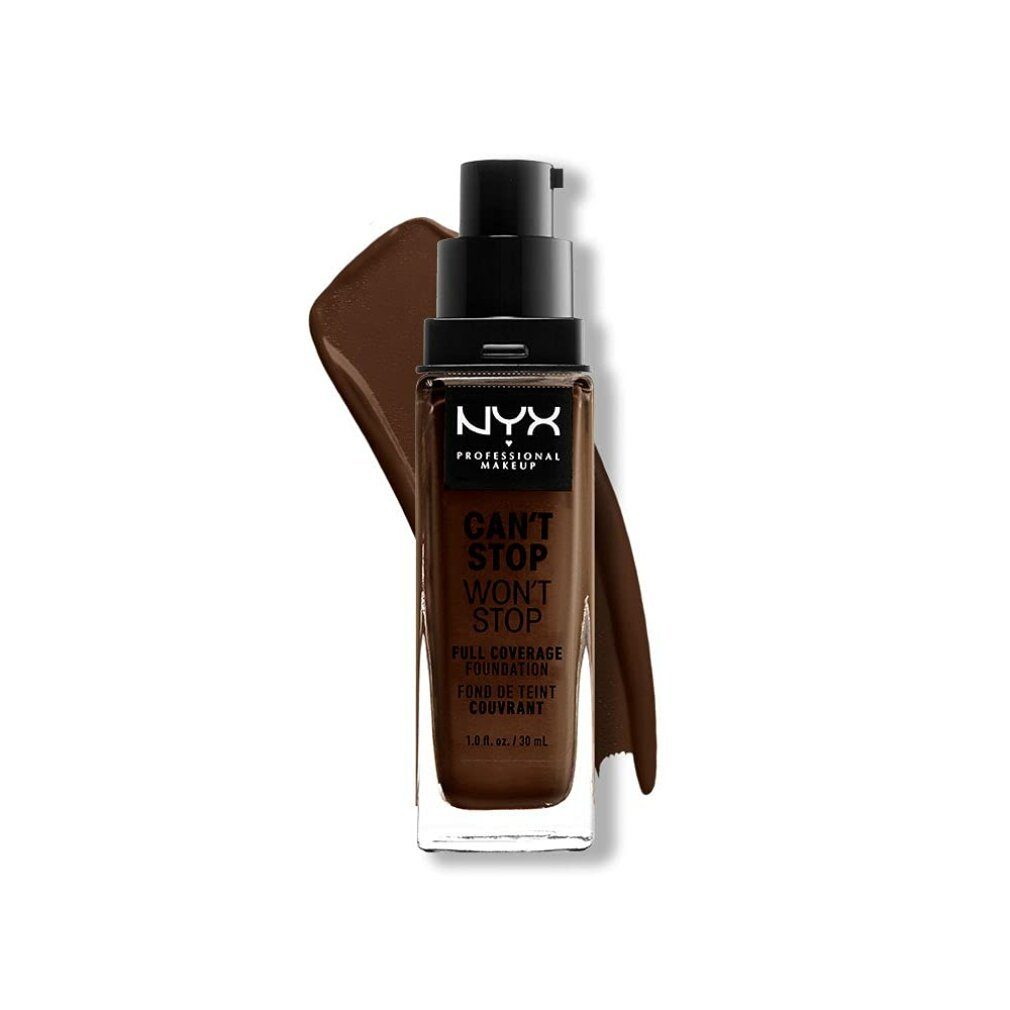Nyx Professional Make Up Foundation Can't Stop Won't Stop Full Coverage Foundation Deep Ebony 30ml
