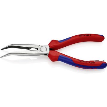 Knipex Flachrundzange Flachrundzange mit Schneide atramentiert 200 mm, mit Sicherungsöse