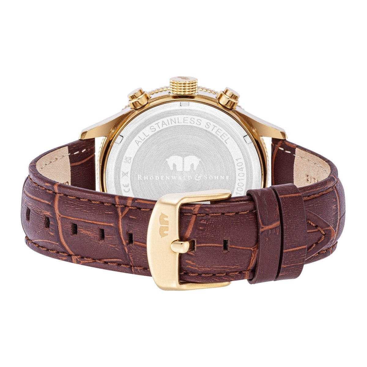Rhodenwald & Söhne Chronograph Karthago II gelbgold Karthago II, mit Echtleder-Armband