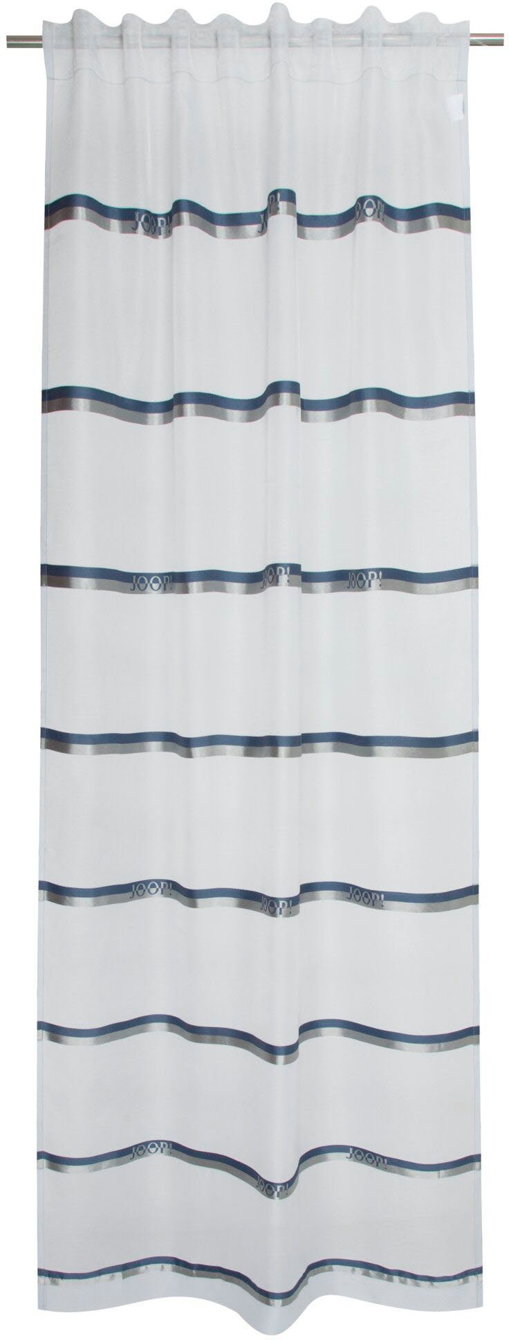 Vorhang JOOP! LIVING - LOGO STRIPES Fertigvorhang, Joop!, (1 St),  transparent, Textil, Leichte Stoffe sind komplett lichtdurchlässig