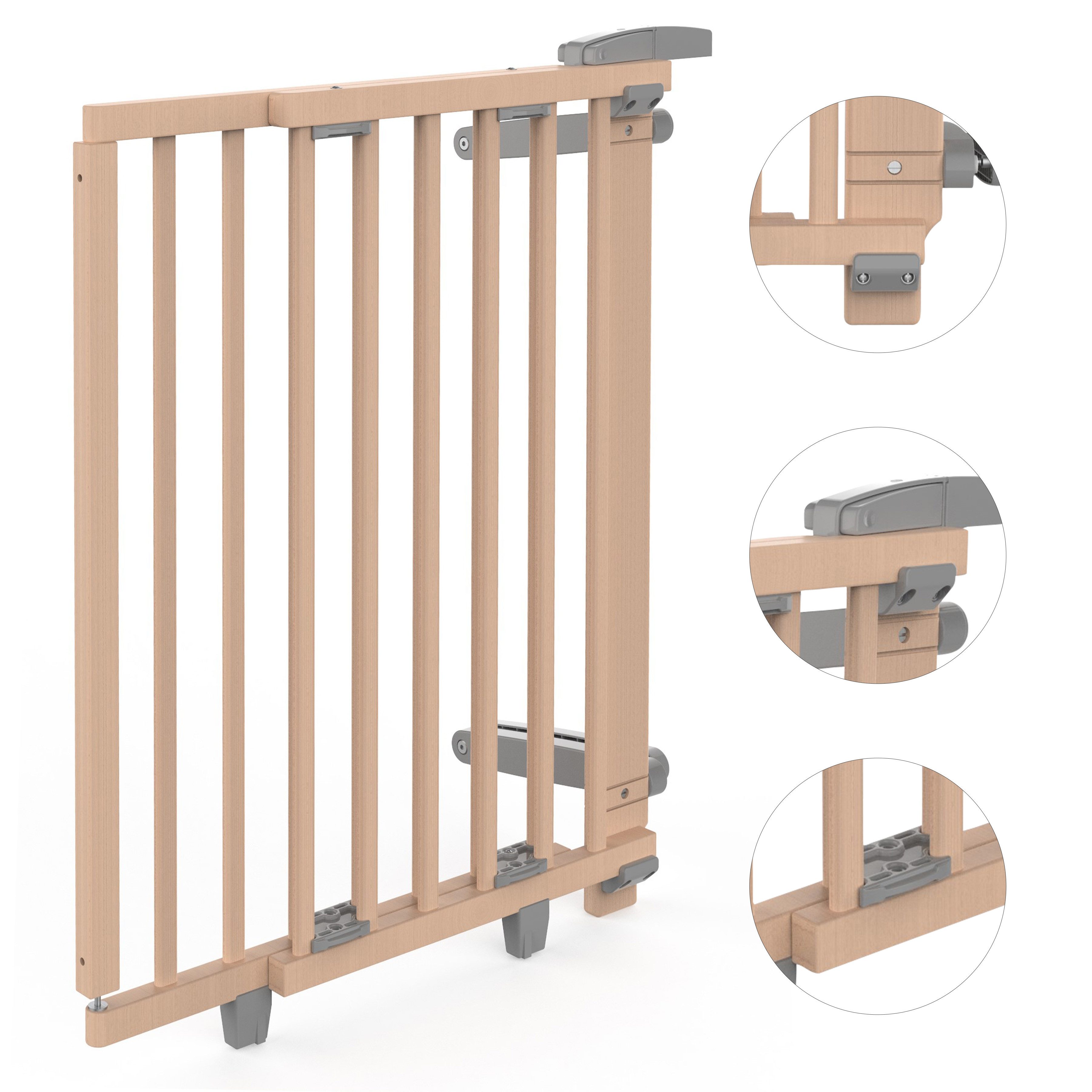 Geuther Treppenschutzgitter Oris zum Bohren 67-135 cm Natur, Barrierefreier günstig online kaufen