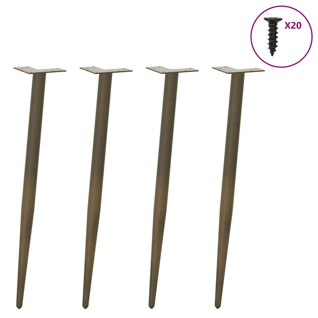 vidaXL Tischbein Konsolentisch Beine Konische Form 4 Stück Naturstahl 72-73cm Stahl