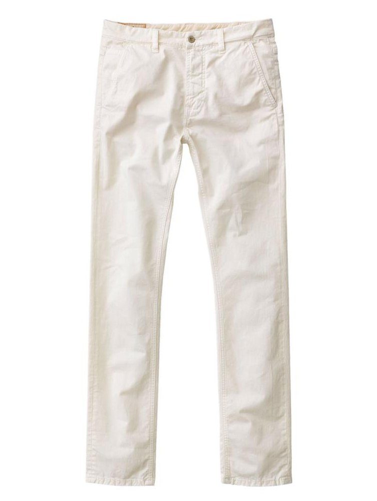 Herren Stoff Chino Weiß Nudie Chinohose Stretch - Adam Hose Jeans Slim