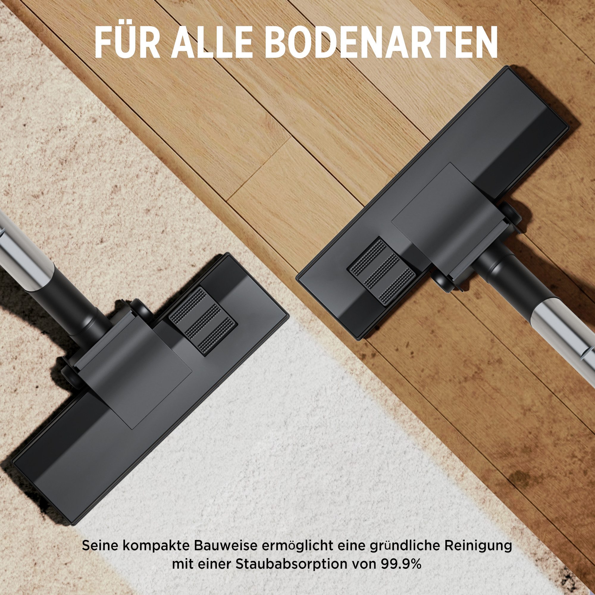 Forrlite Handstaubsauger beutelloser Staubsauger,leichter Staubsauger, Bodenstaubsauger, HEPA Filter, Bodenstaubsauger,Bodendüse für Fliesen,Hygiene-Filter