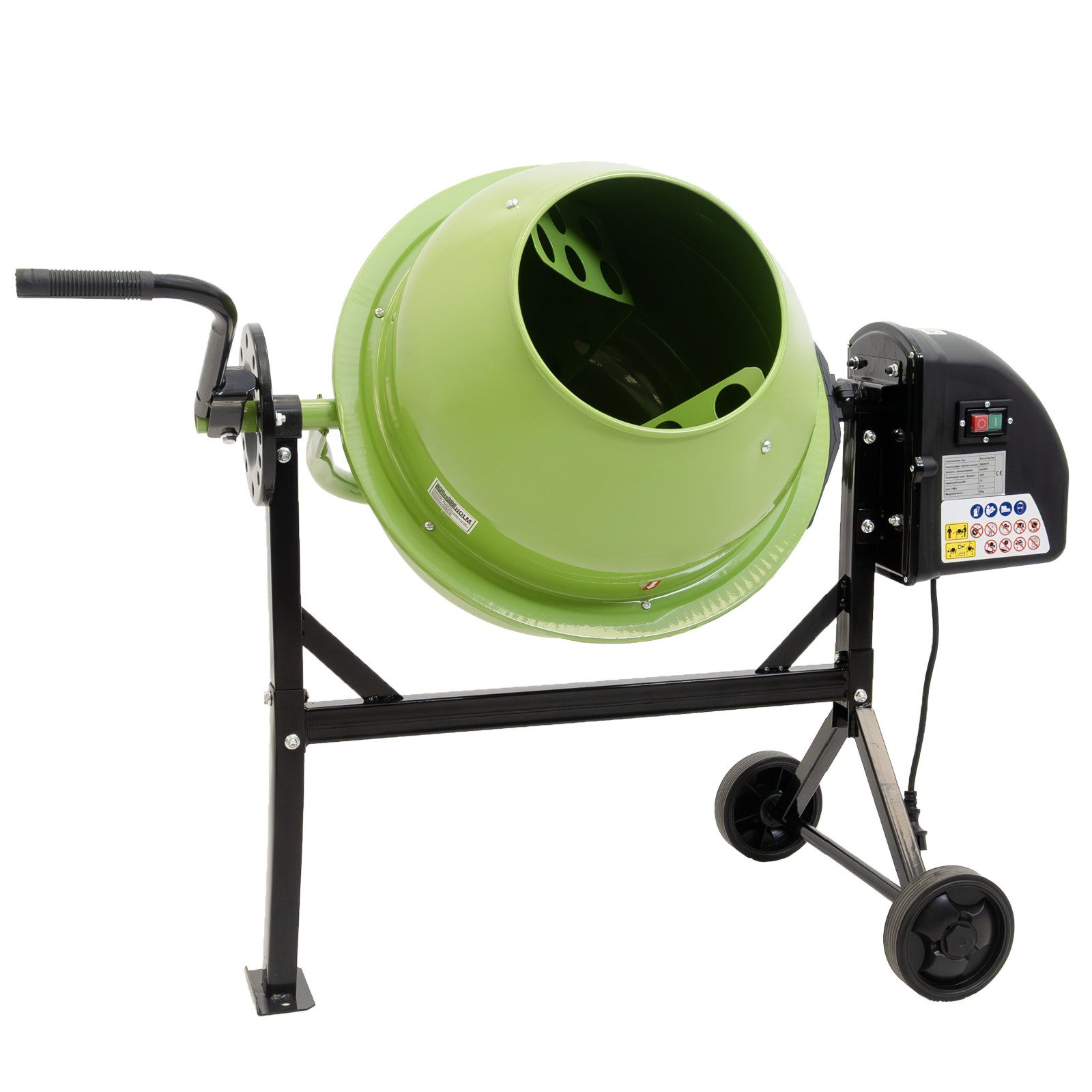 TRUTZHOLM Betonmischer Betonmischer 70L 230V 275W 27,5 U/min Zahnräder aus Guss Zementmischer, Kompakte Bauweise, strahlwassergeschützt, fahrbar