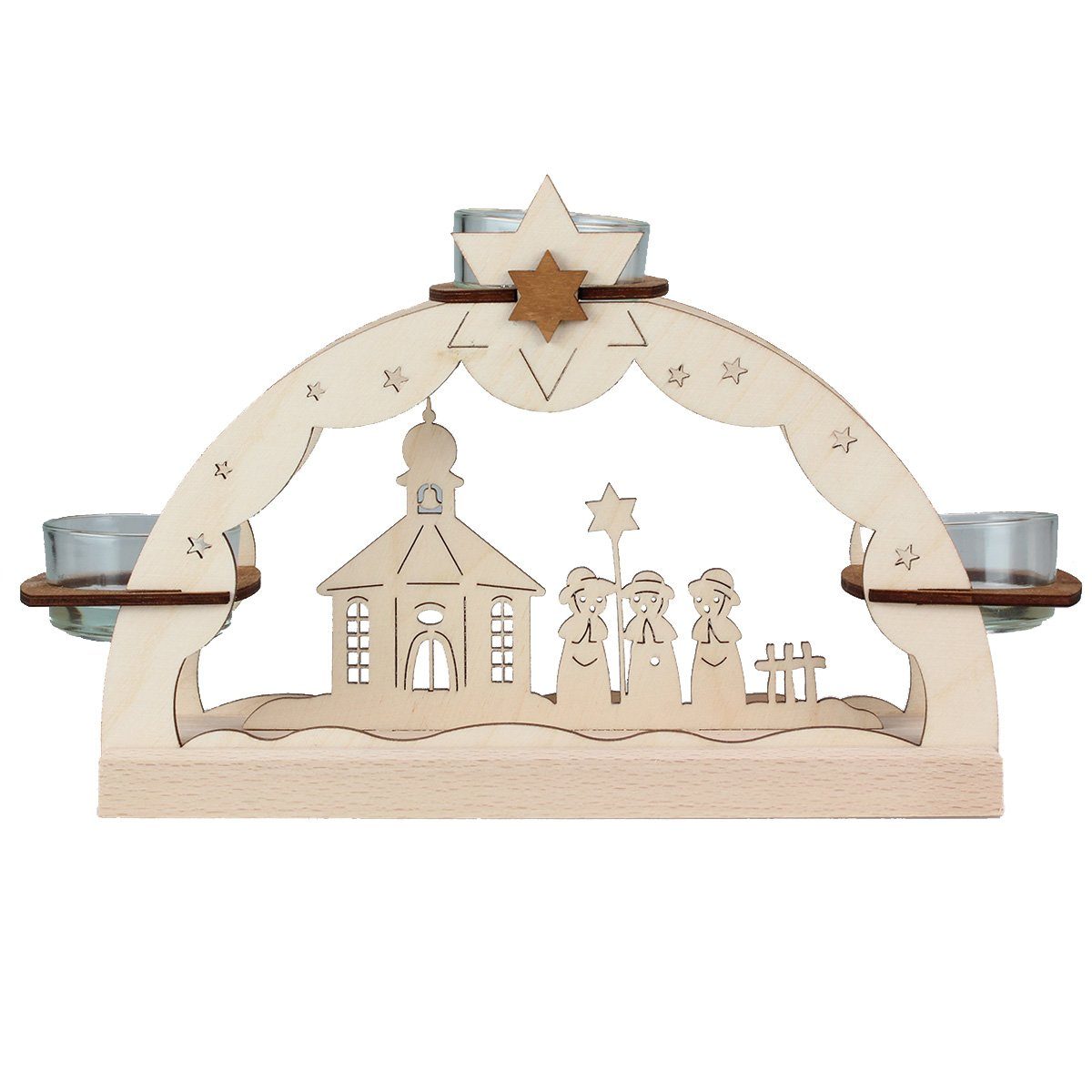 Kirche Teelichtbogen Lichterbogen Kurrende Seiffener mit Weihnachtsland