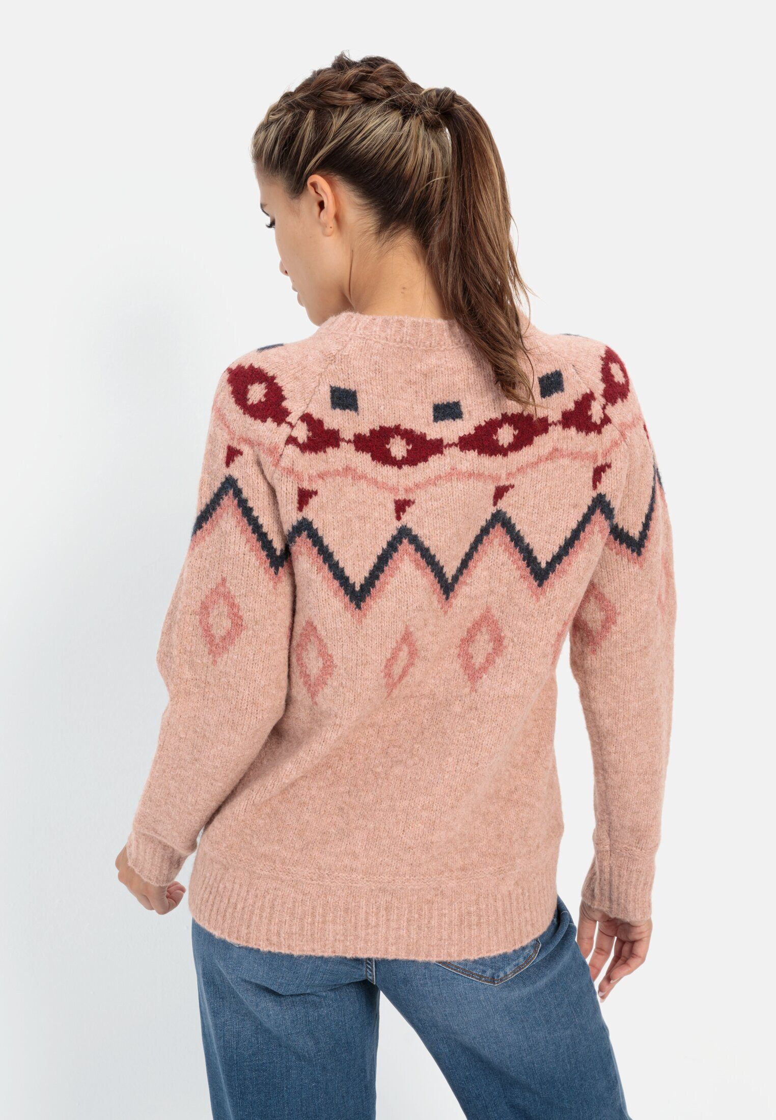 camel active Norwegerpullover mit Norwegermuster Langarm Rundhals günstig online kaufen