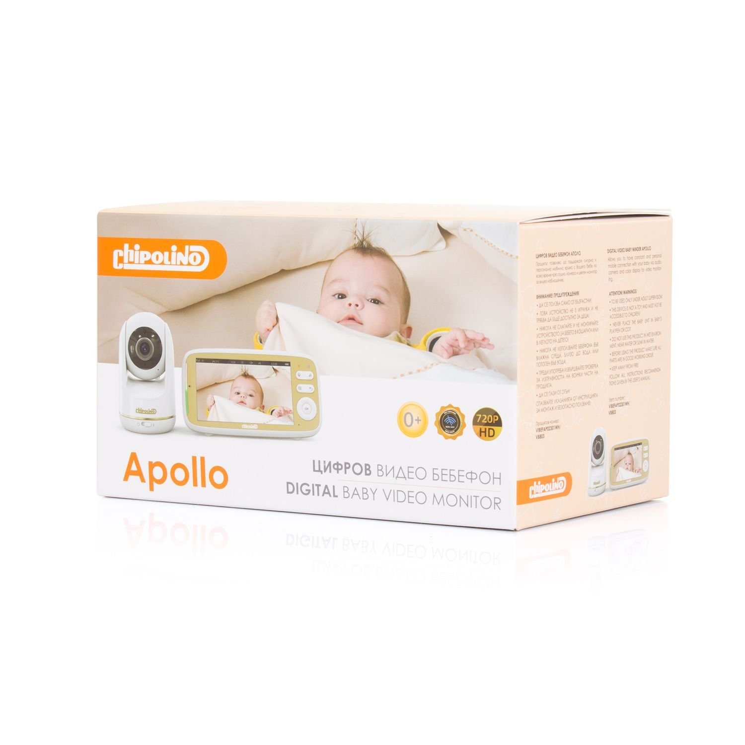 Nachtsicht 5 Temperatursensor Babyphone Musik Apollo Zoll, Chipolino VOX Baby-Video-Phone