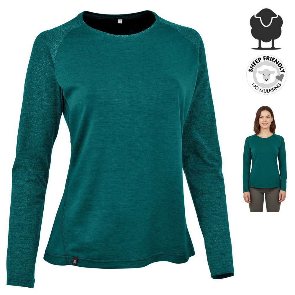 Maul Langarmshirt Maul - Eibelkopf Fresh Merino langarm Shirt Wollshirt Longshirt, green