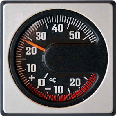 HR Autocomfort Raumthermometer Auto Bimetall Thermometer 1986 Relief Skala 46 mm justierbar