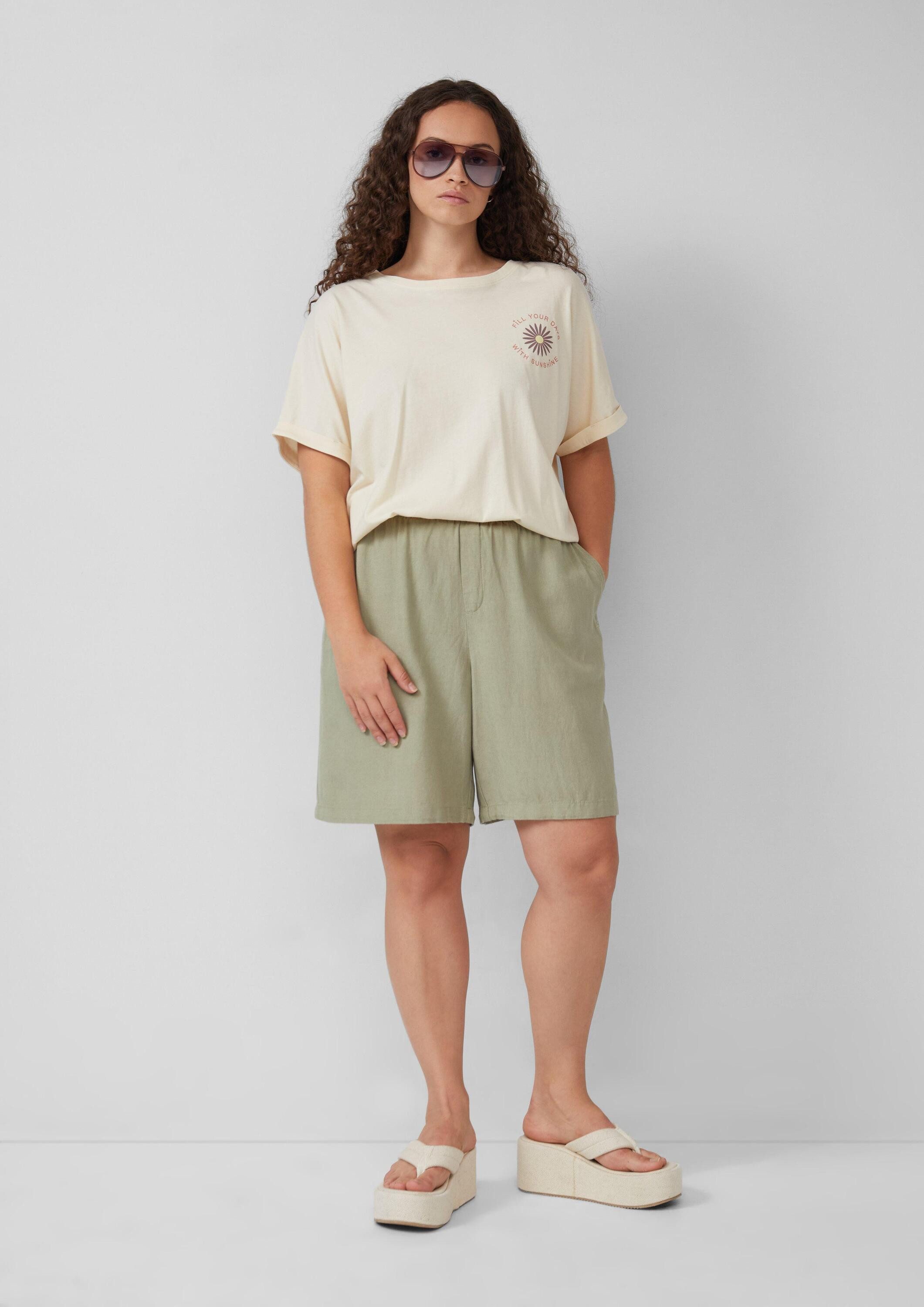 QS Shorts Hose Shorts aus Leinen-Viskose-Mix