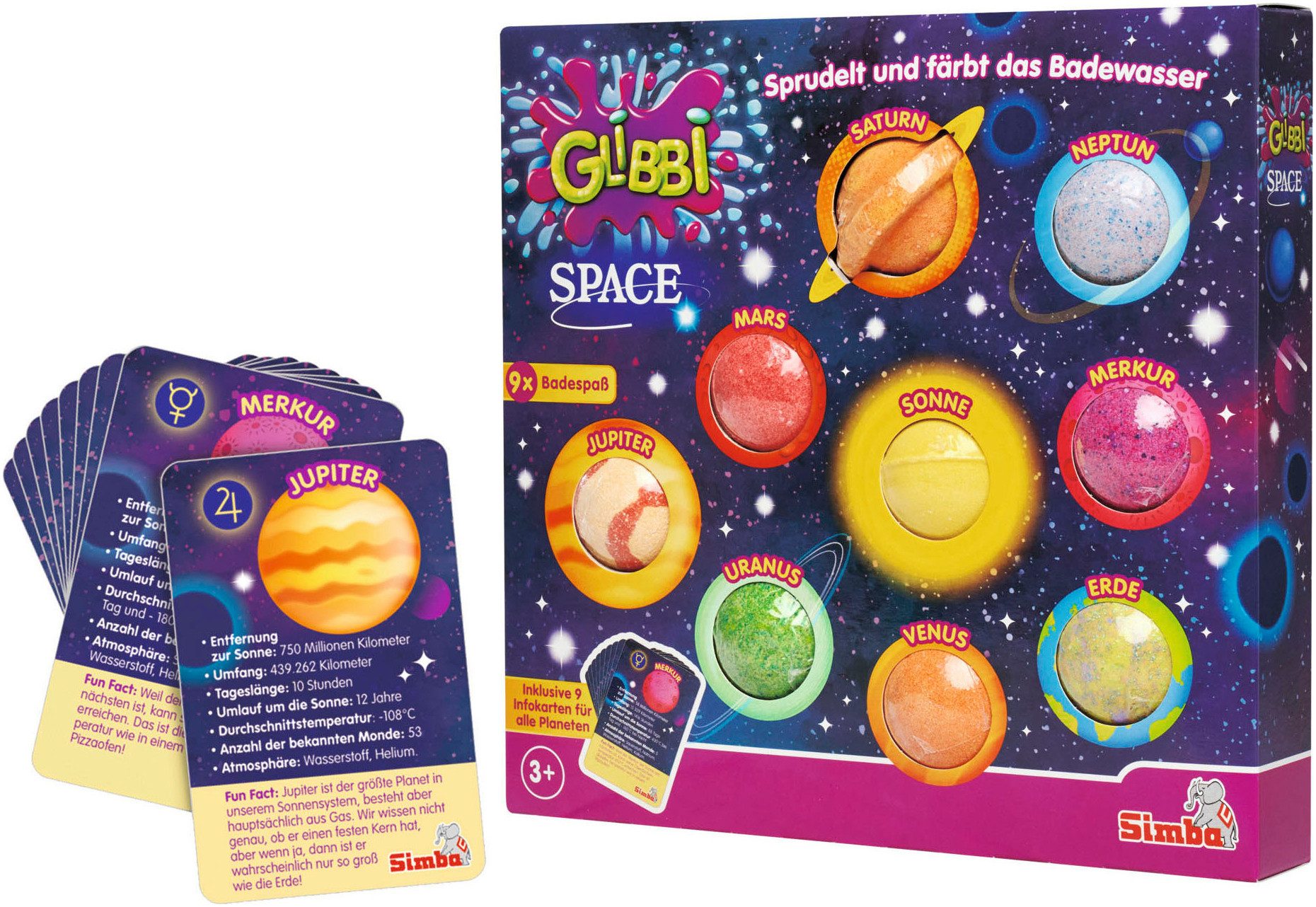 SIMBA Badespielzeug Badebomben Glibbi Space, Made in Europe