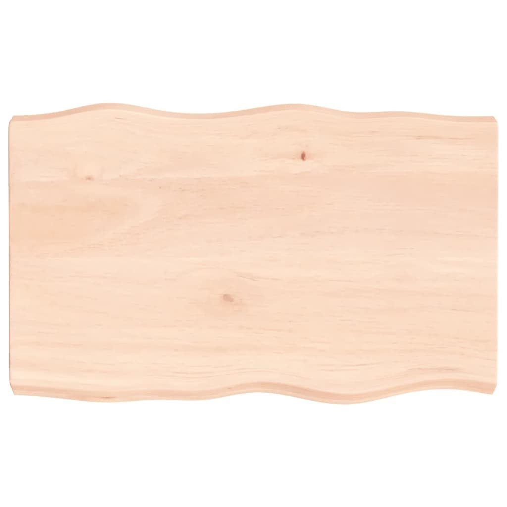 furnicato 80x50x(2-6) (1 Massivholz cm Baumkante Tischplatte Unbehandelt St)