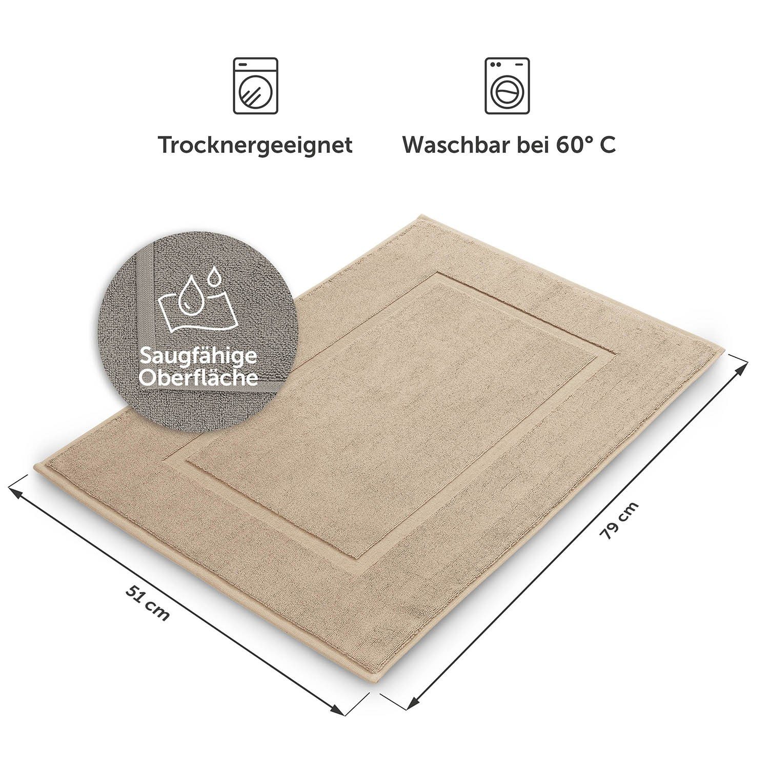 Blumtal Badematte Premium Badezimmerteppich Terry - günstig online kaufen