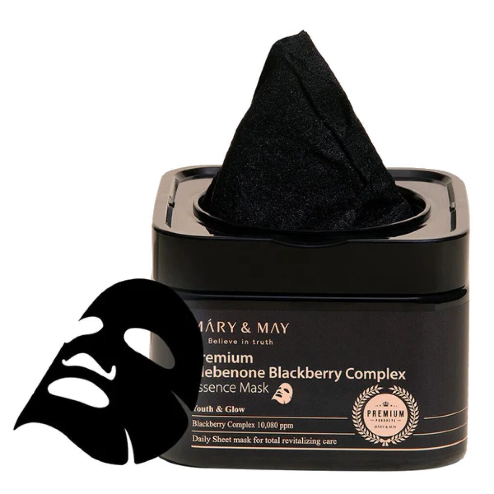 MARY & MAY Körperpflegemittel Mary & May Premium Idebenone Blackberry Complex Essence Maske 20 EA