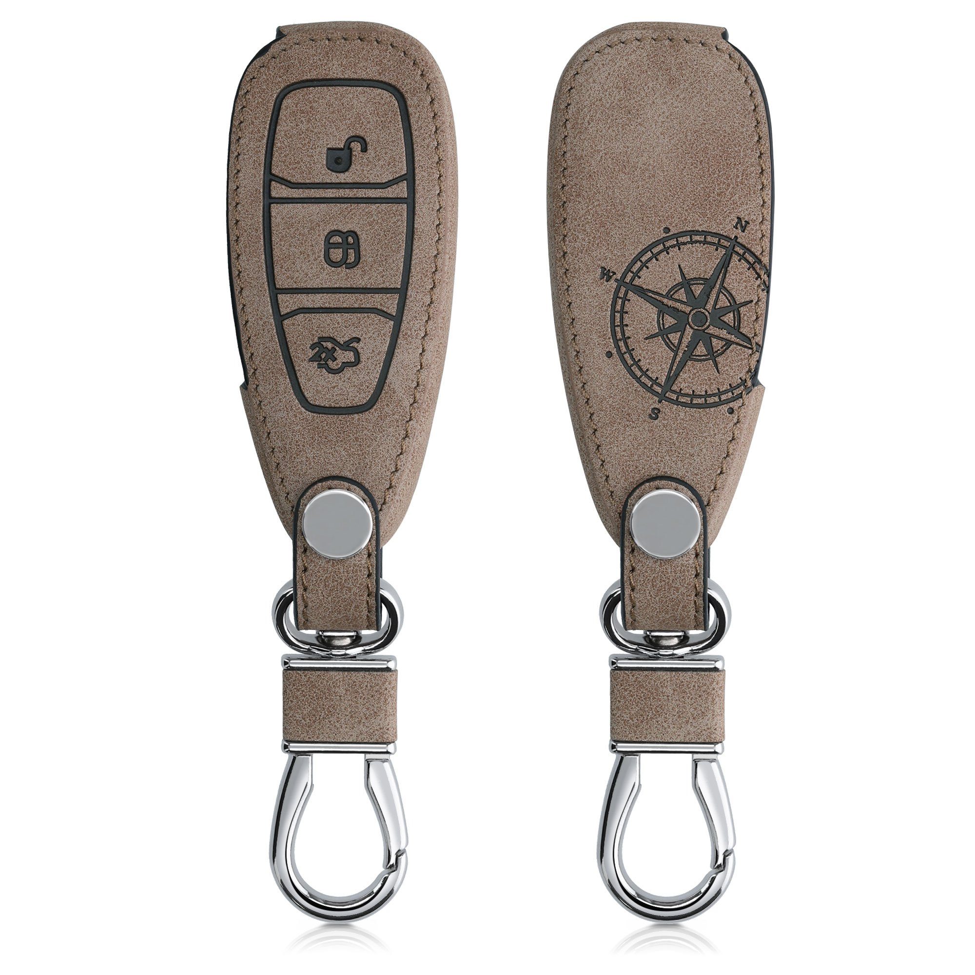 kwmobile Autoschlüssel Hülle kompatibel mit BMW 3-Tasten Funk Autoschlüssel  (nur Keyless Go) - Schlüsselhülle Cover Rot Schwarz
