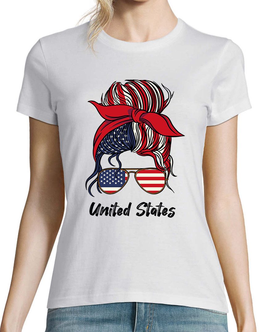 Youth Designz Print-Shirt USA Flagge Damen günstig online kaufen