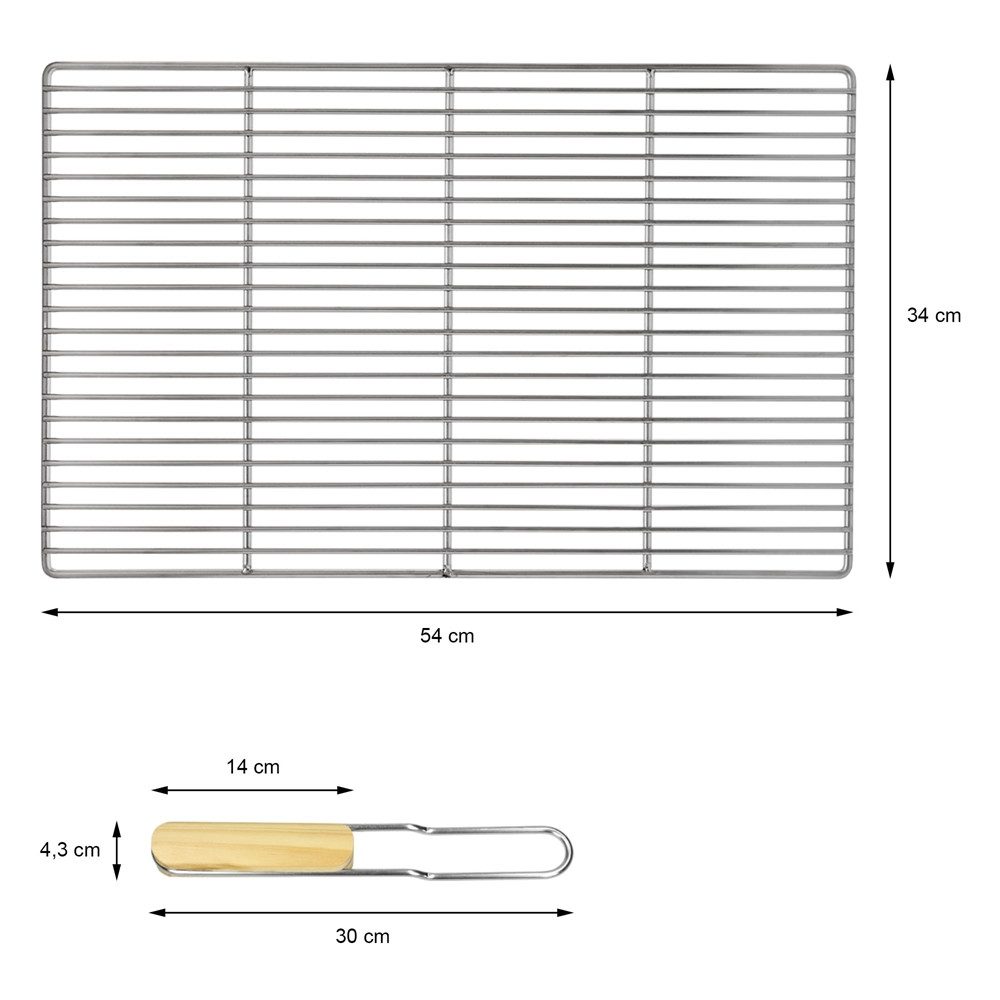 ECD Germany Grillrost Grill aus Edelstahl mit abnehmbaren Griffen robust & rostfrei für BBQ, Grillplatte 54x34cm Rechteckig für Gasgrill Holzkohlegrill Feuerste – Bild 5 von 5