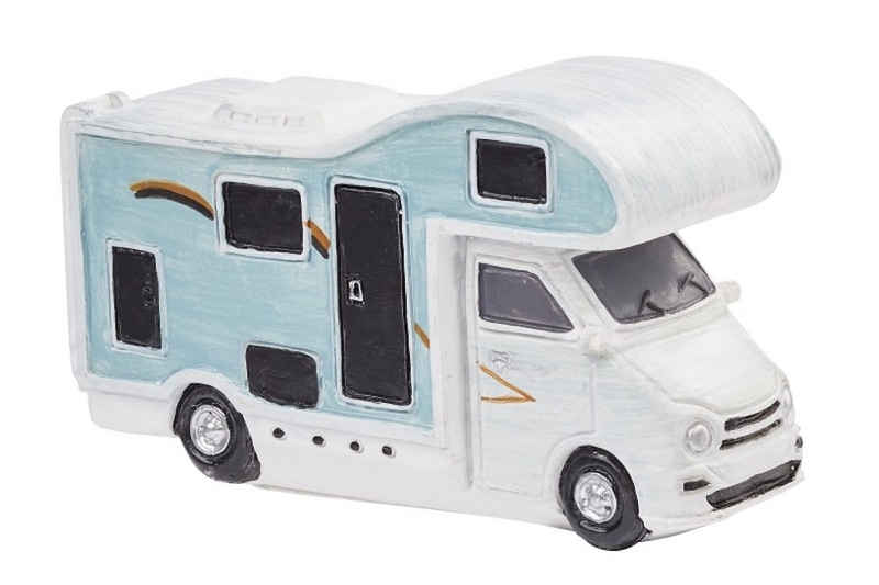 HobbyFun Dekofigur Miniatur Camper Wohnmobil weiß/blau 8 cm