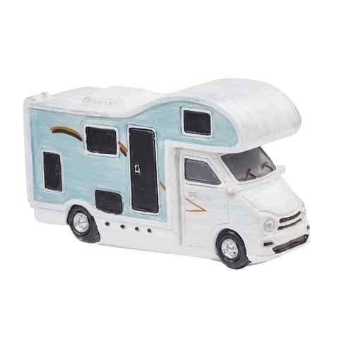 HobbyFun Dekofigur Miniatur Camper Wohnmobil weiß/blau 8 cm