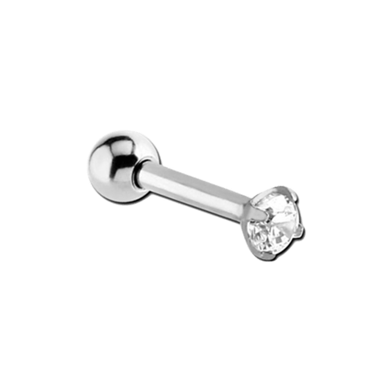LUCARDI Plug Piercing - Stahl - Silber - Zirkonia - Damen