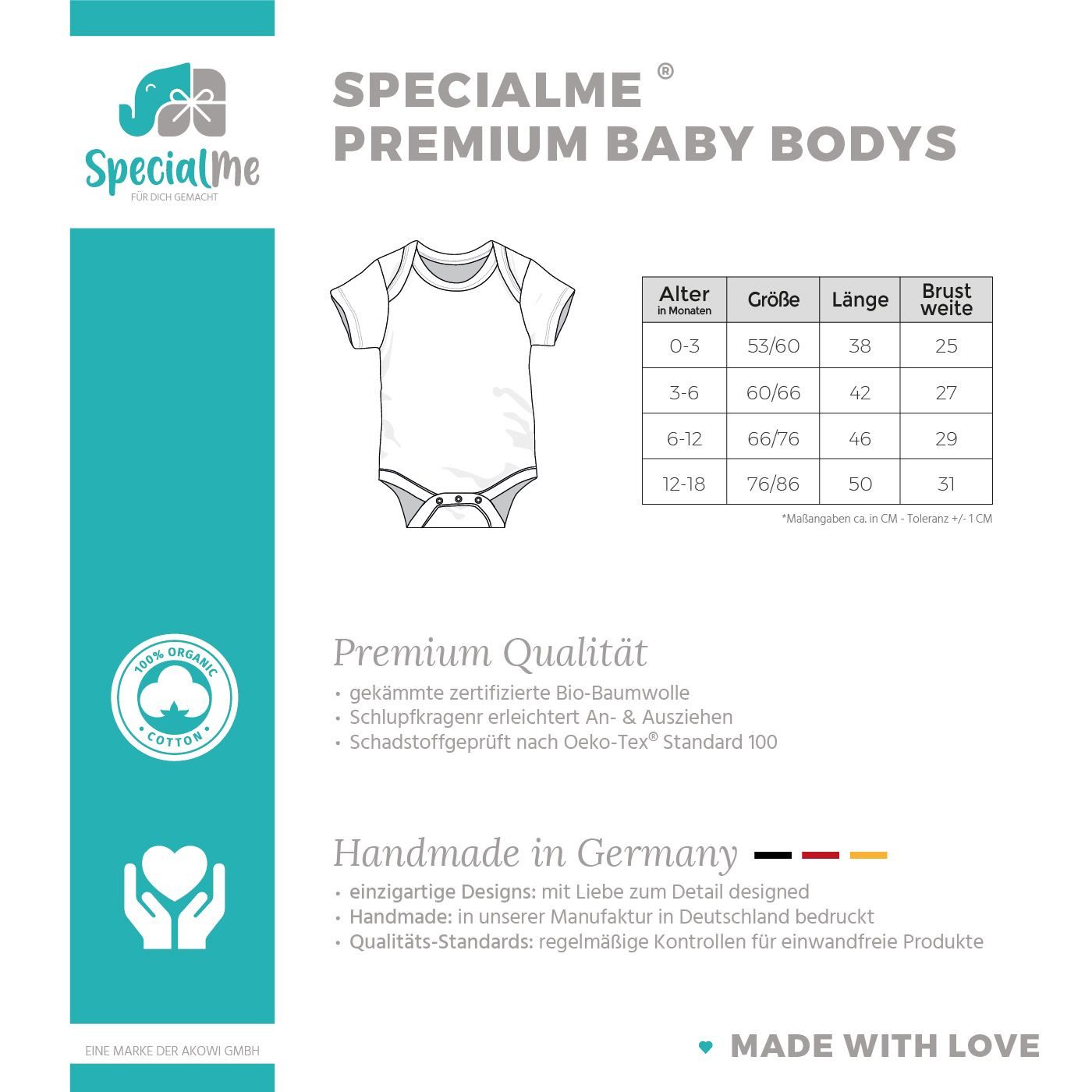 SpecialMe Body Baby Body kurzarm Mein erstes Weihnachten Spruch XMAS Outfit für