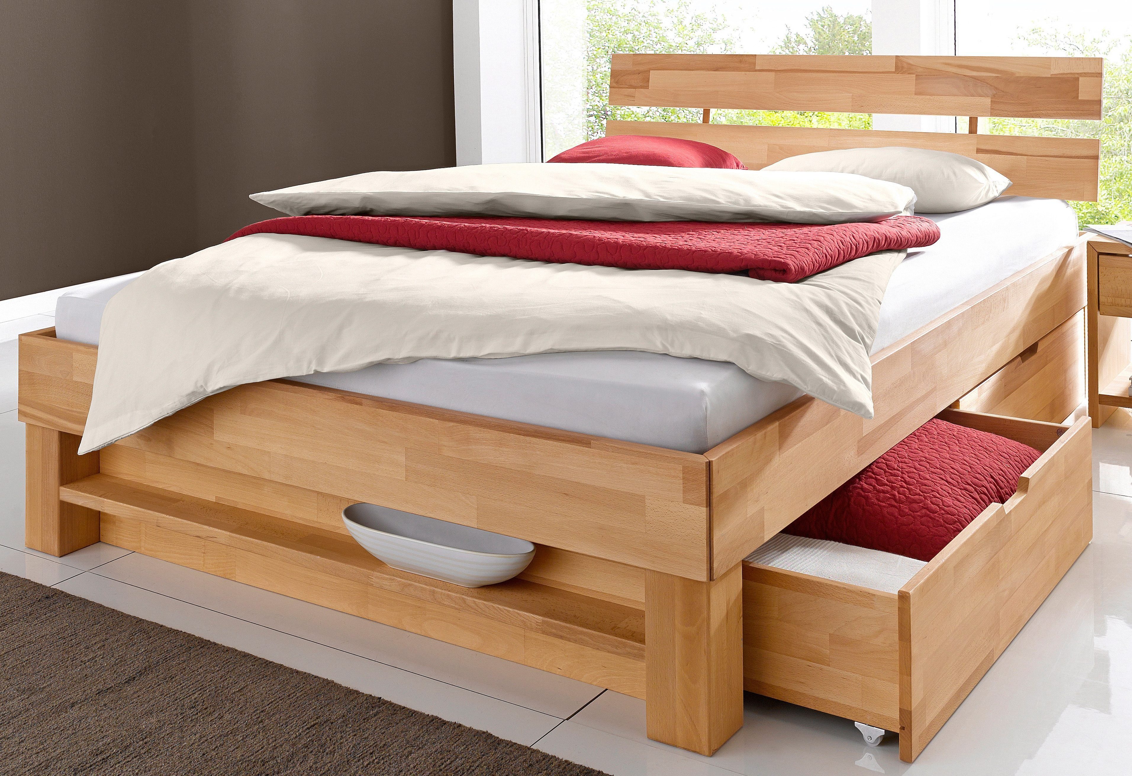 Relita Massivholzbett Julia, Deal für begrenzte Zeit!, stabverleimte Buche, oberfläche geölt, verschiedene Breiten