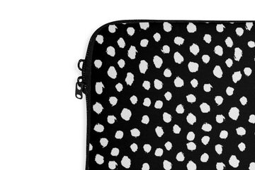 MuchoWow Laptop-Hülle Schwarz - Weiß - Muster - Polka dots 13.3 Zoll, Laptopsleeve, weiches Innenfutter zum Schutz Kratzern, Laptoptasche