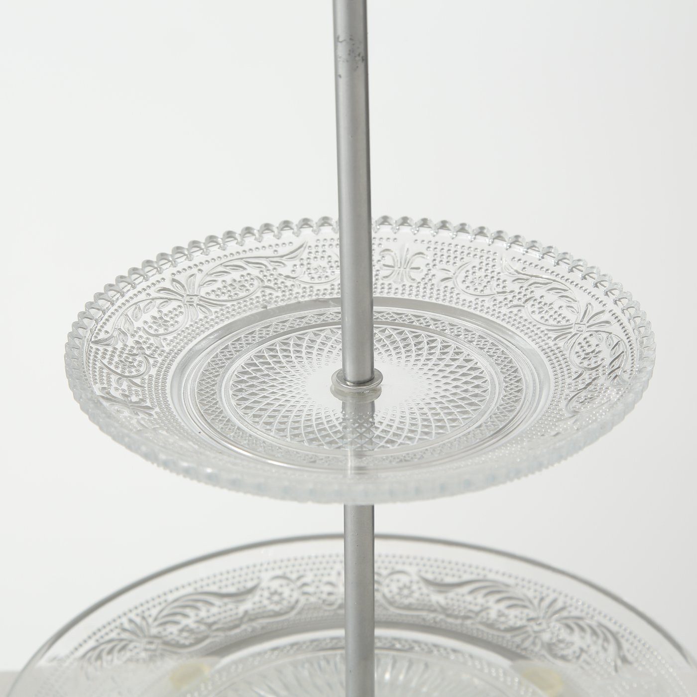 BOLTZE GRUPPE GmbH Etagere Etagere aus Glas mit zwei Ebenen, RELIEF, 28 cm, Glas, (Etagere)