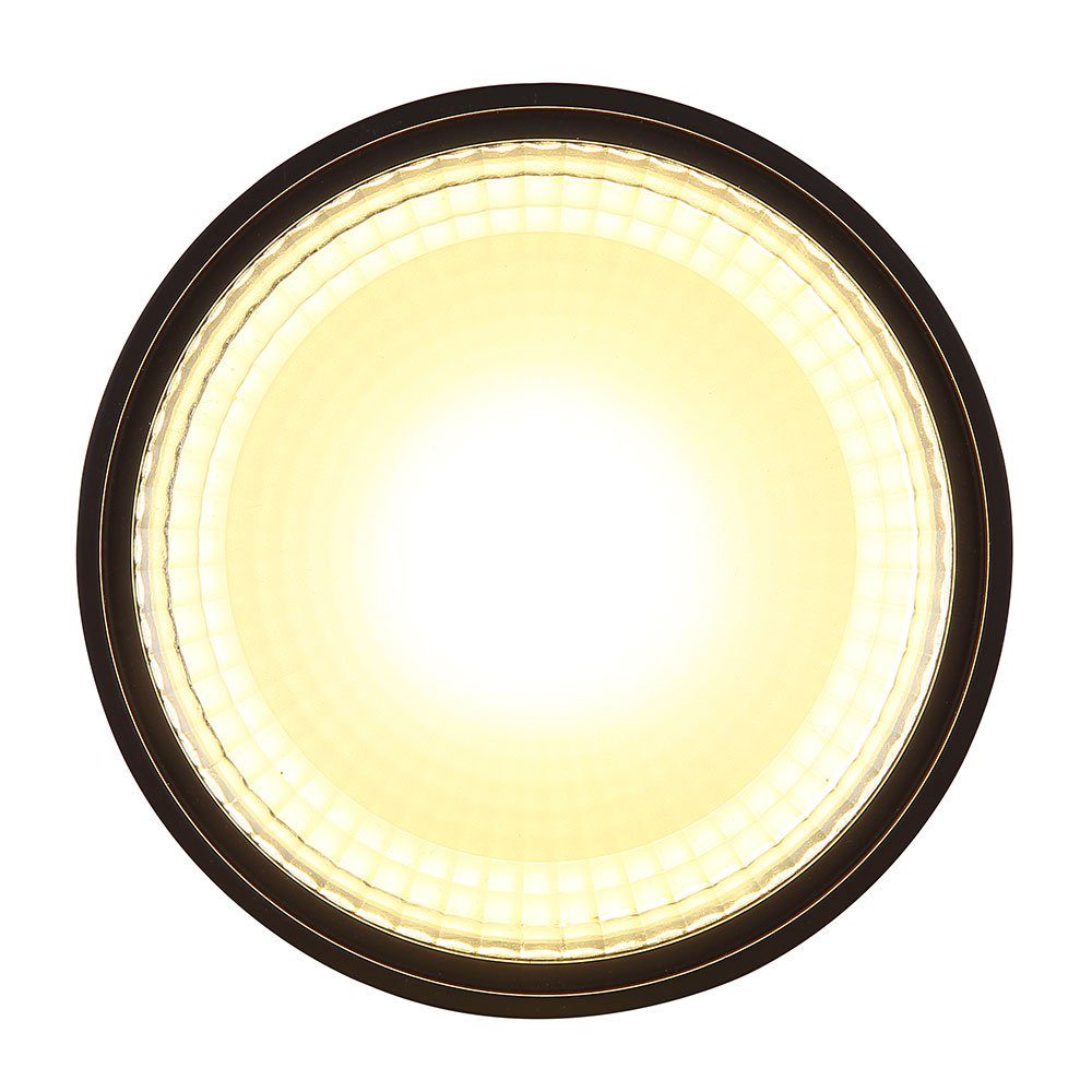 LED verbaut, fest Deckenleuchte etc-shop Aufbaulampe LED-Leuchtmittel Warmweiß, Einbaustrahler, Glasschirm Deckenlampe