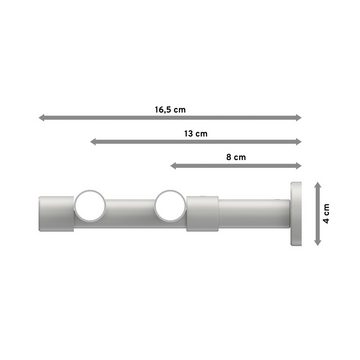 Gardinenstange Prestige Elanto, INTERDECO, Ø 20 mm, 2-läufig, Wandmontage, Weiß