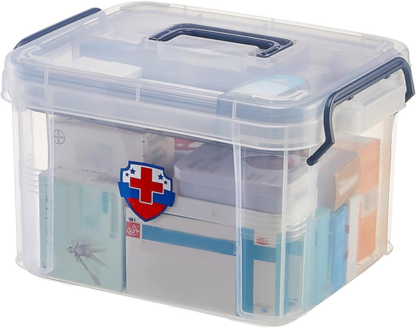 Coonoor Aufbewahrungsbox Transparente Doppelmedizinbox, Große Kapazität günstig online kaufen