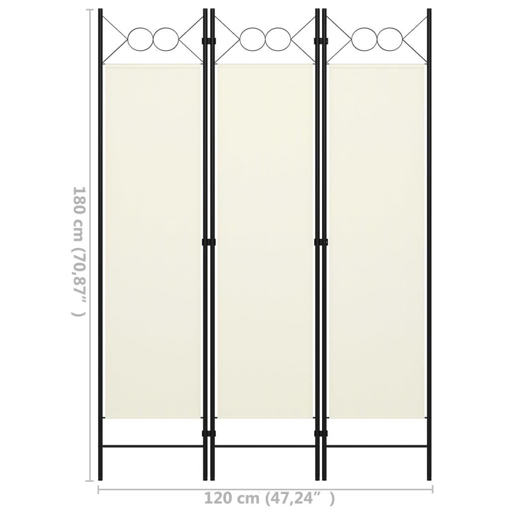 3-tlg. 3-tlg. Cremeweiß 120x180 vidaXL cm, Raumteiler Raumteiler