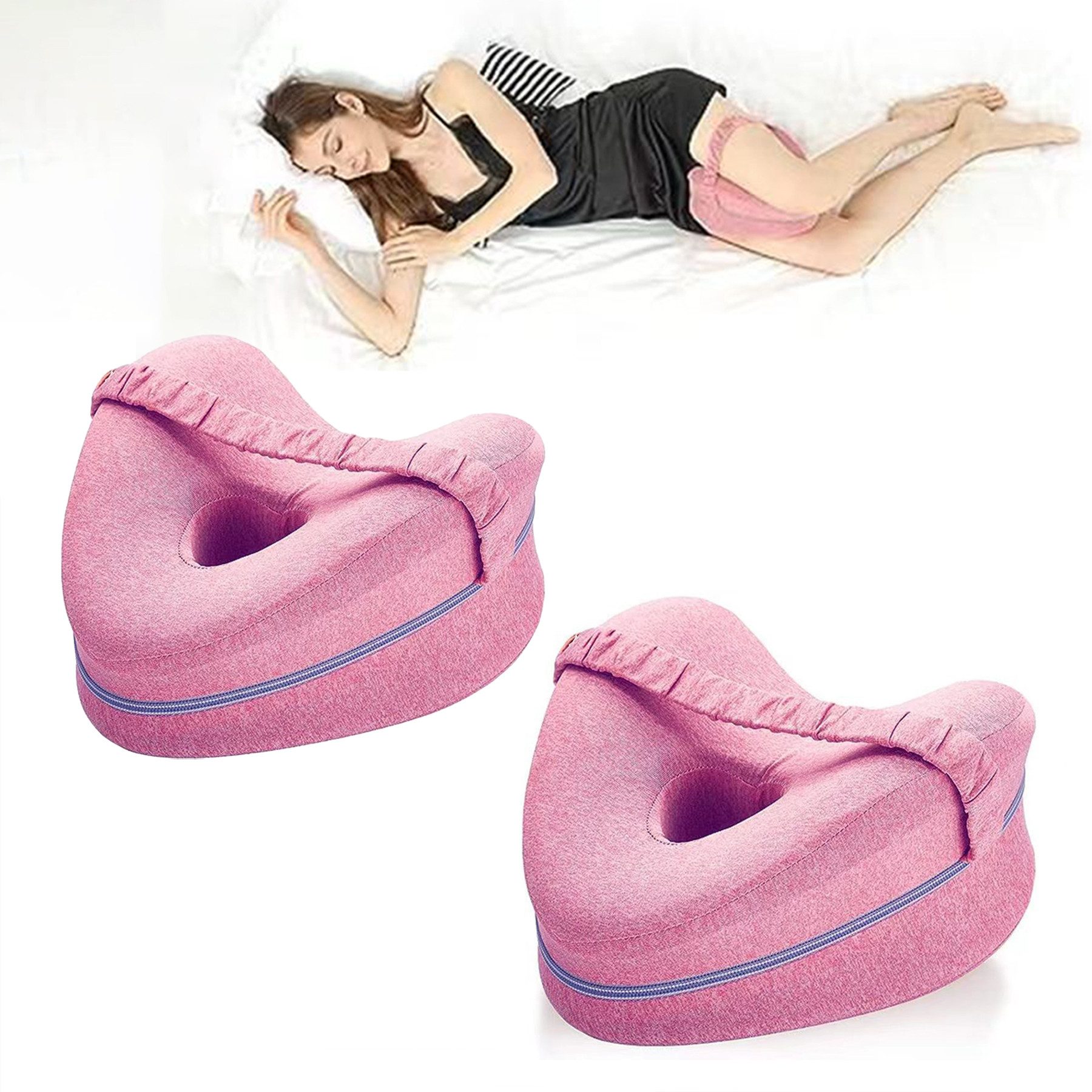 Mutig Balancekissen Kniekissen für Seitenschläfer 2 Stück,Ergonomisches Lagerungskissen, Memory-Schaum für Rücken-/Hüft-/Gelenk- und Ischiasschmerzlinderung