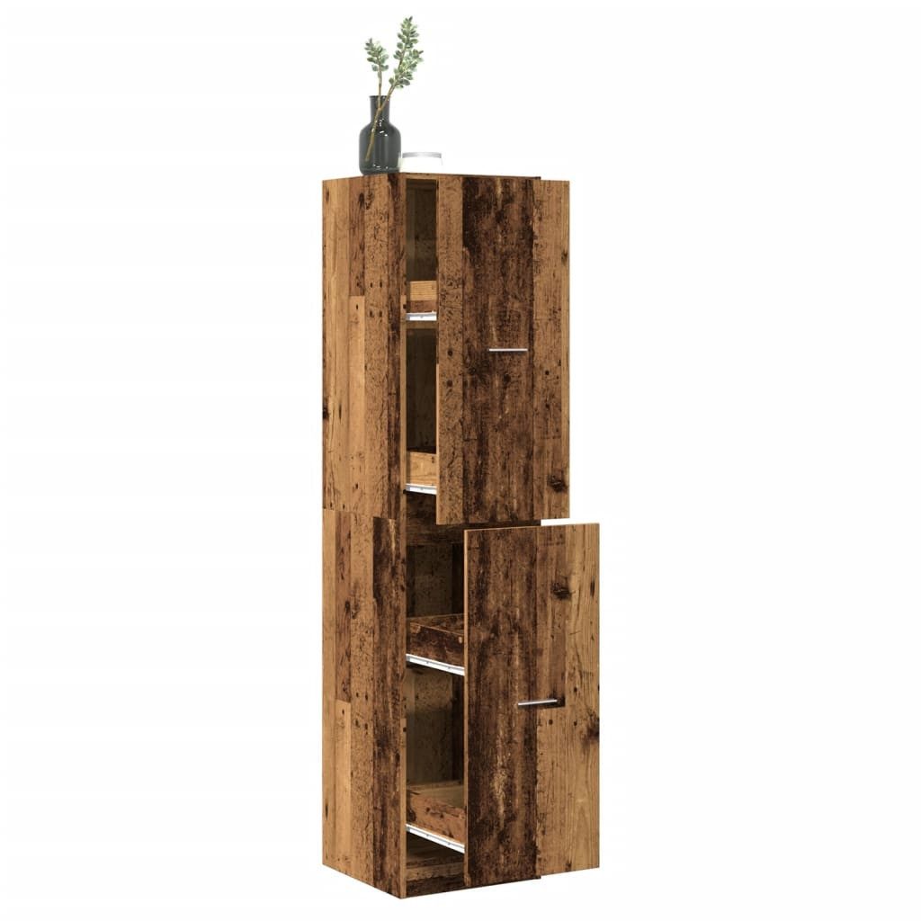 vidaXL Apothekerschrank Apothekerschrank Altholz-Optik 40x41x174,5 cm Holzwerkstoff