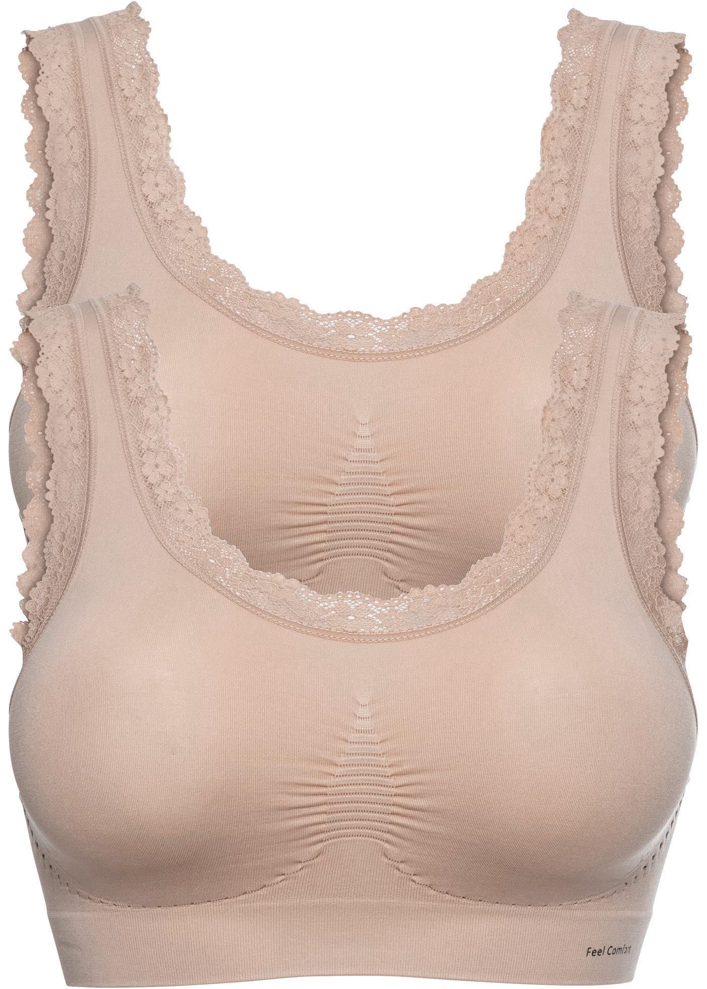bonprix Bustier (Packung, 2-tlg) nahtlose Verarbeitung, elastisches Material, klassischer Stil