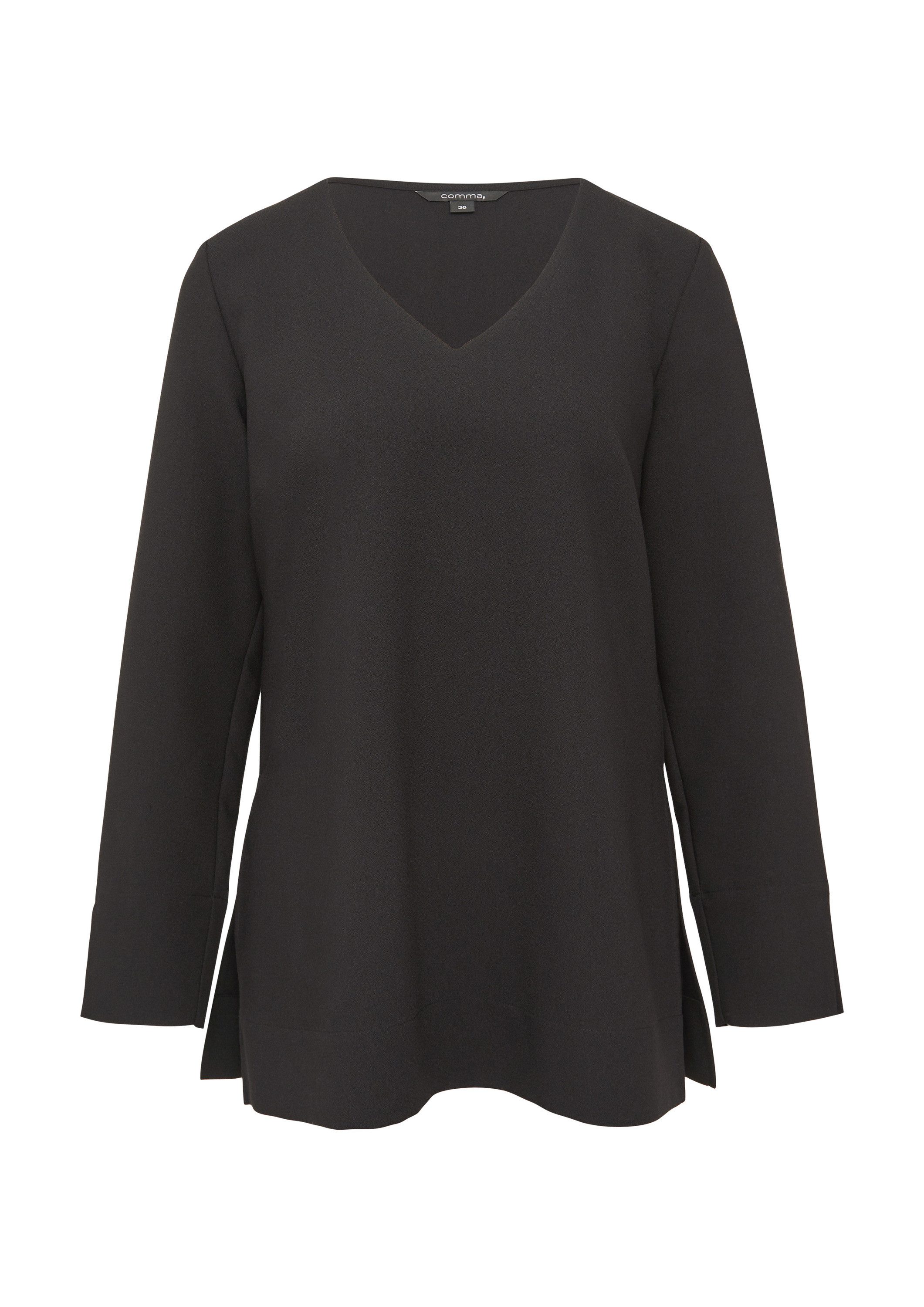 comma Langarmbluse Bluse Lange Crêpe-Bluse mit günstig online kaufen