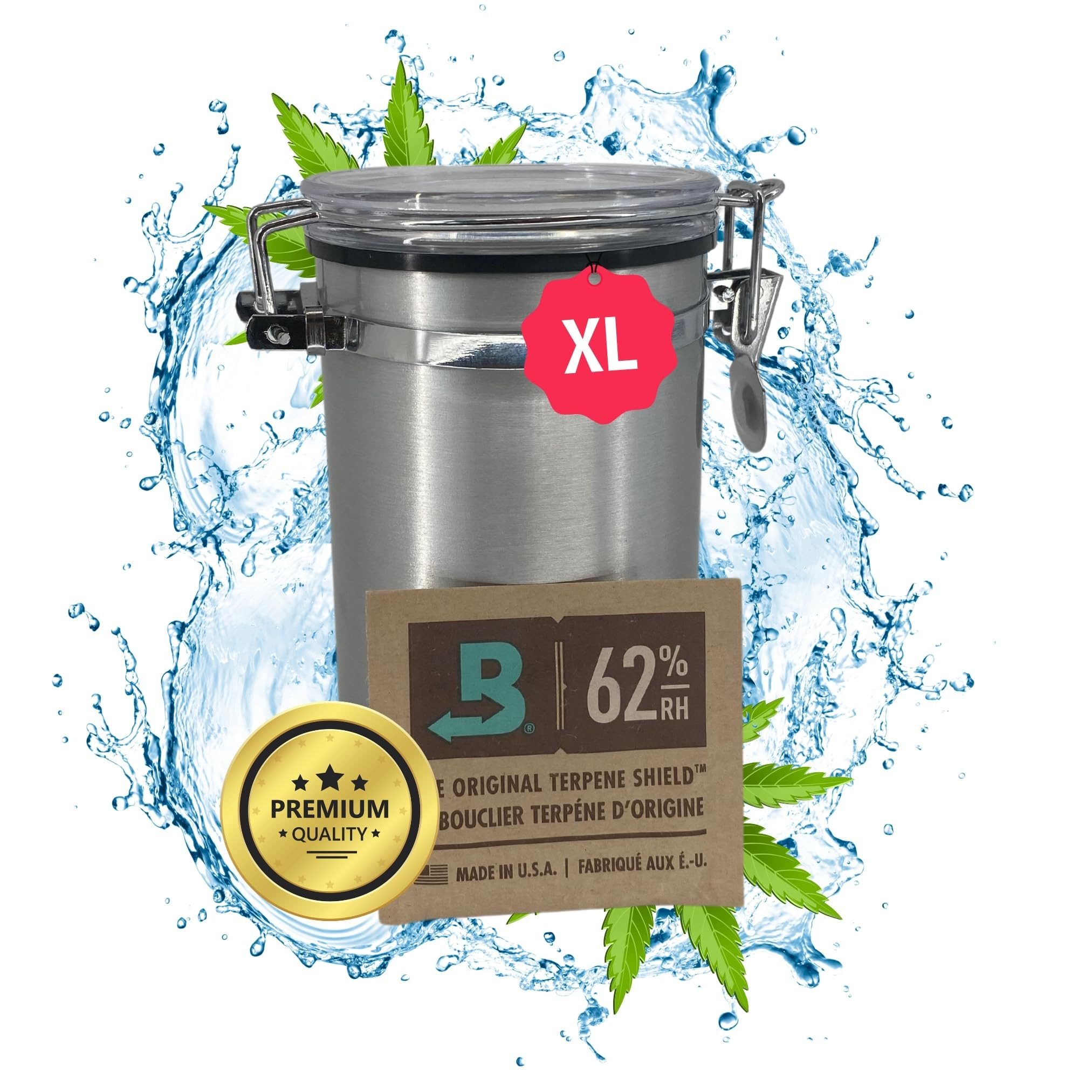 Aufbewahrungsdose XL 500ml Aufbewahrung Dose Metall Grow Boveda 62% Grower Box Container