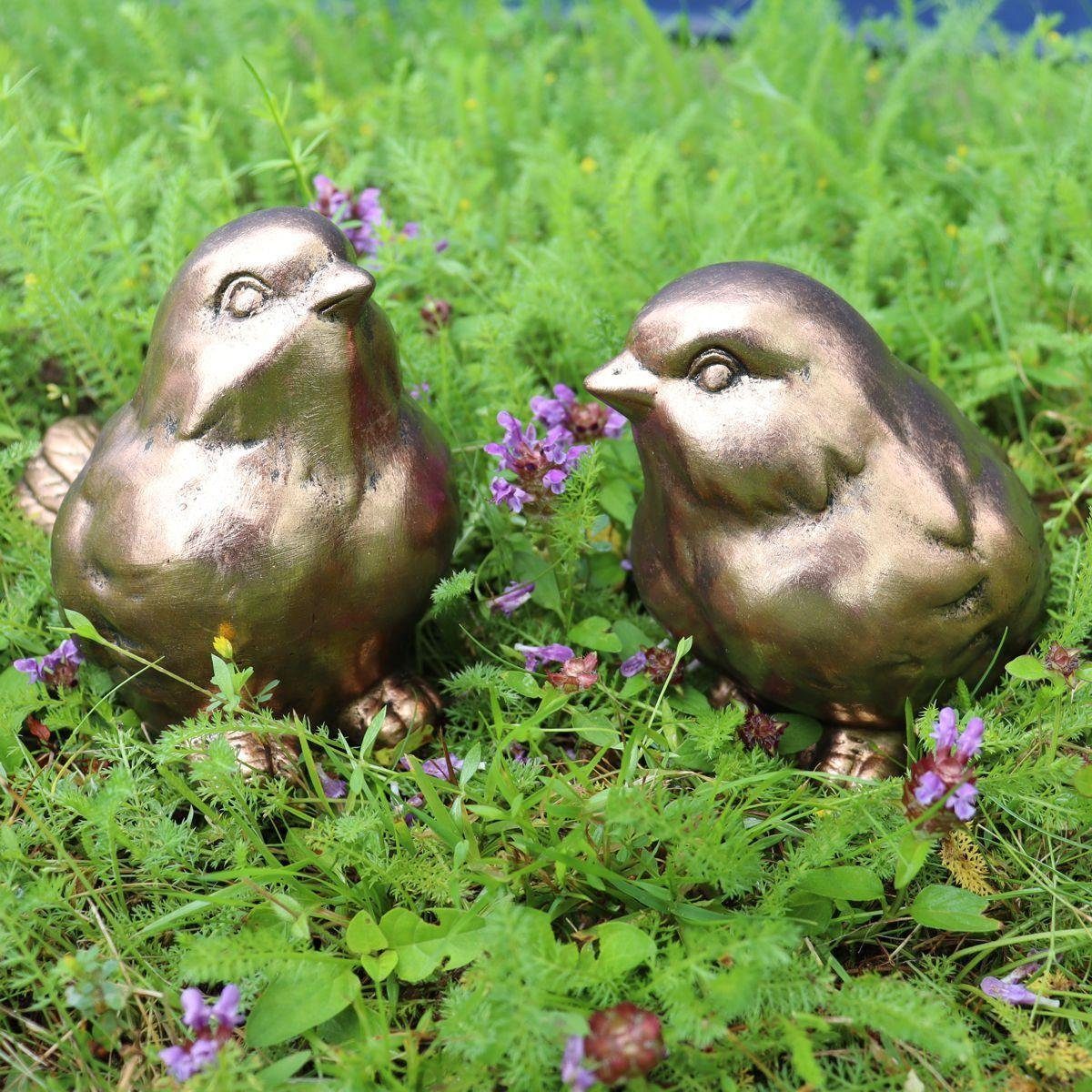 Gartenfigur 440s Bronze-Optik, Pip Maz Vogelpaar und 440s Set) (2er