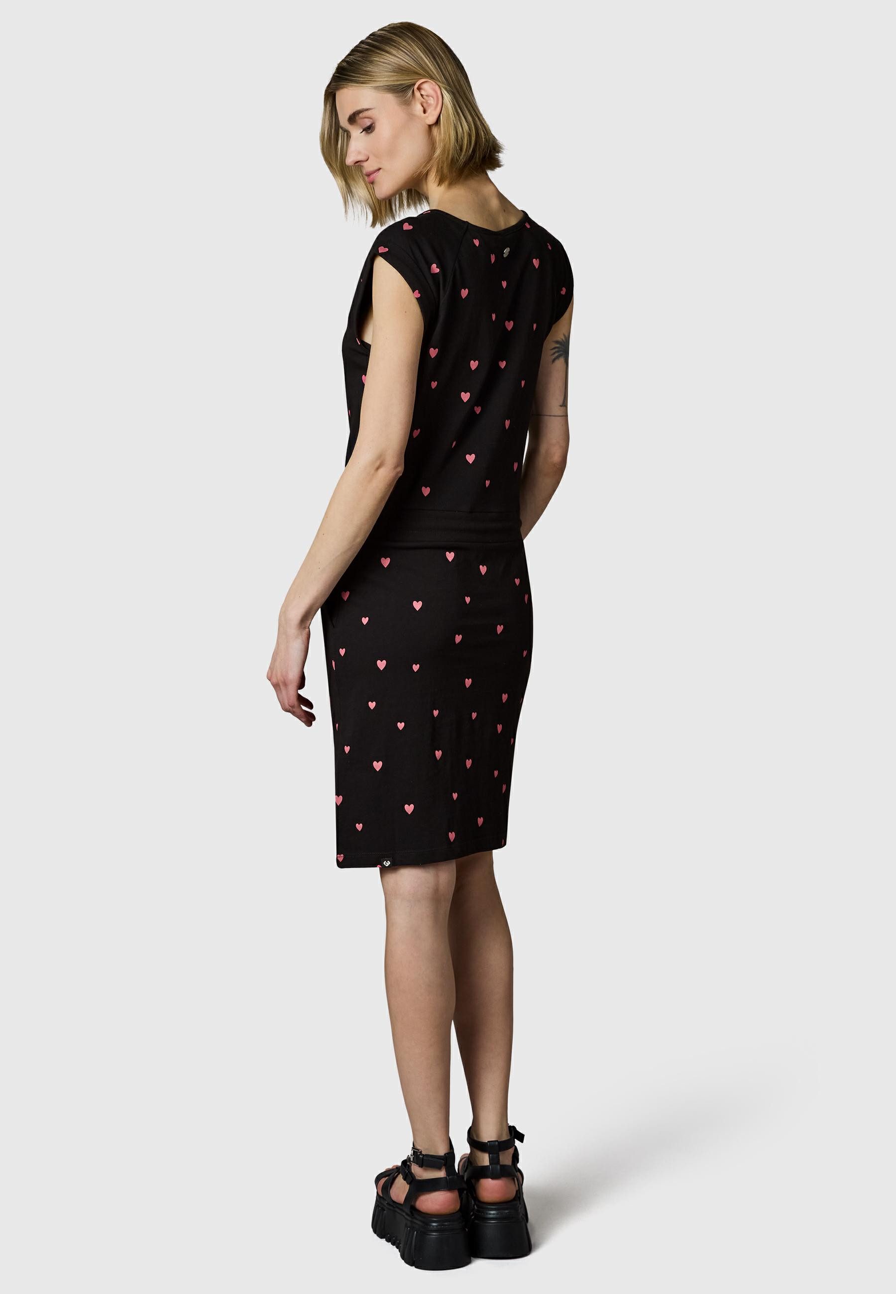 Ragwear Sommerkleid Penelope Hearts YOUMODO leichtes Baumwoll Kleid mit verspieltem Print