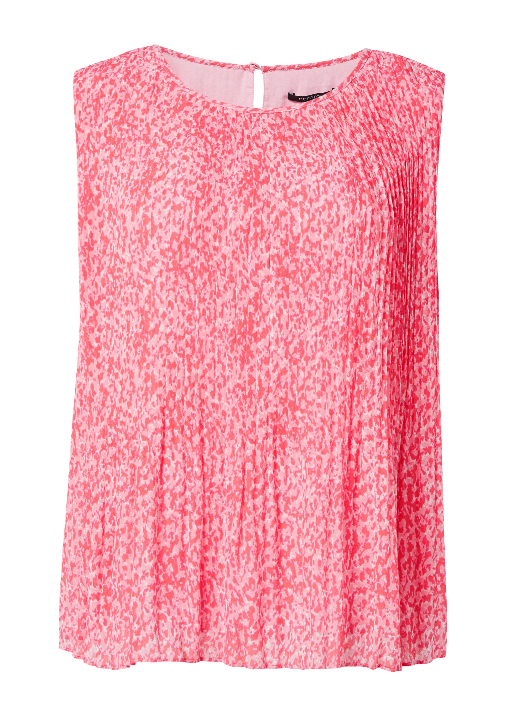 comma Blusentop Bluse Plissierte Chiffonbluse günstig online kaufen