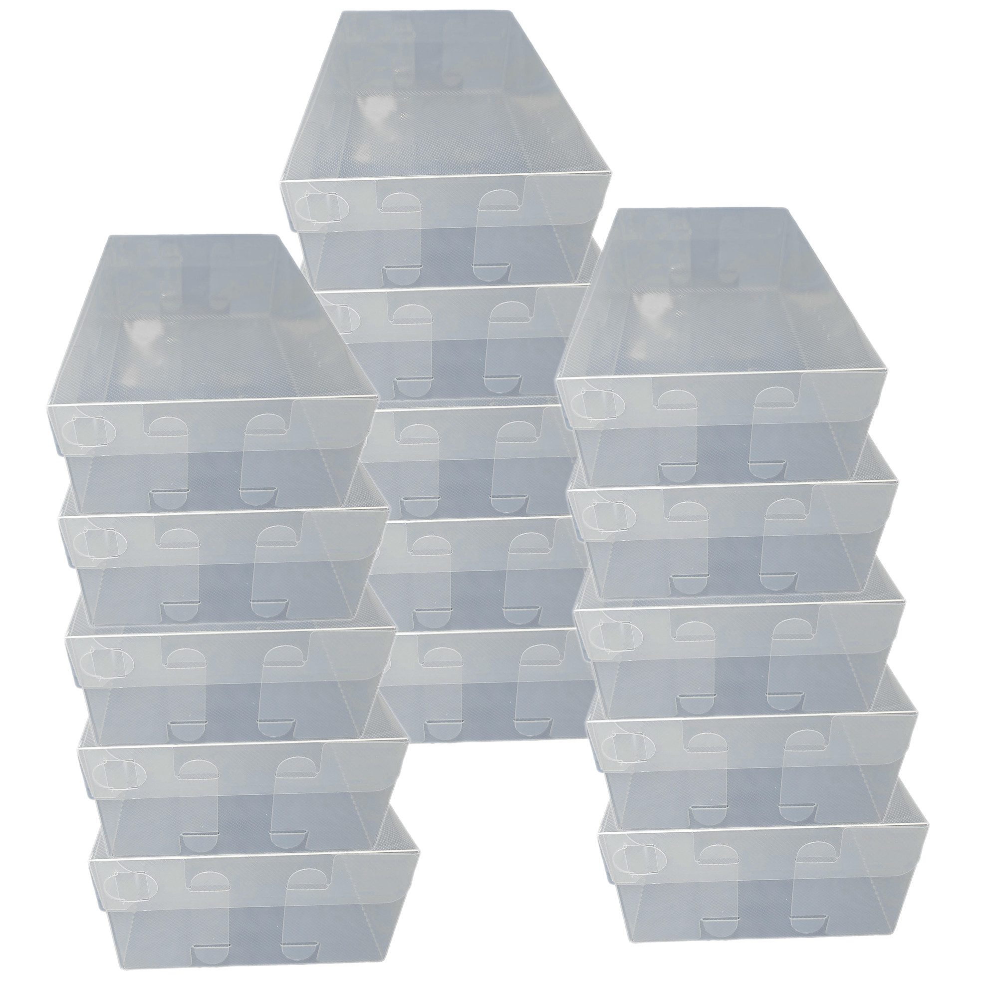 Dynasun Schuhbox Schuhbox PP435 (15 St), Transparente Schuhaufbewahrungsbox Stapelbare und faltbare Box Schuhen