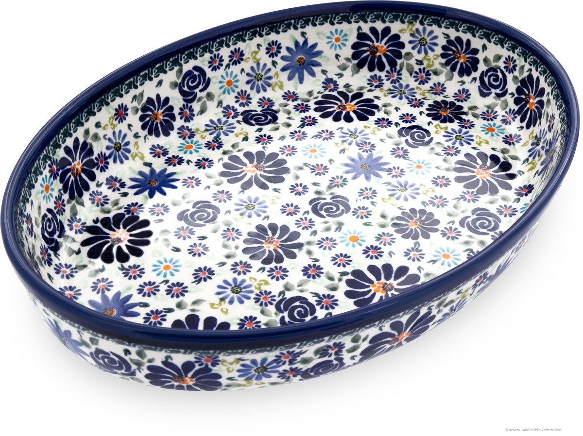 Bunzlauer Keramik Auflaufform Original Bunzlauer Keramik Auflaufform oval 31x22x5,5cm Dekor DU126, Keramik