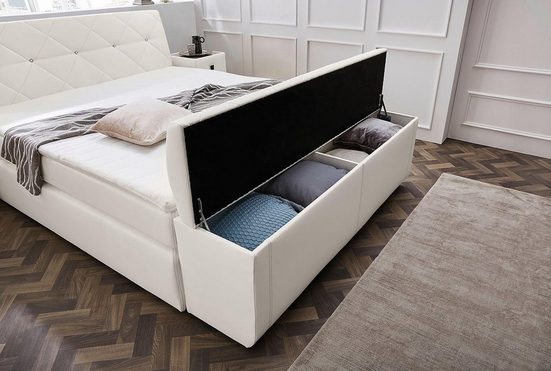 Bettbank mit Stauraum, Kunstlederbezug, Inklusive Stauraum online