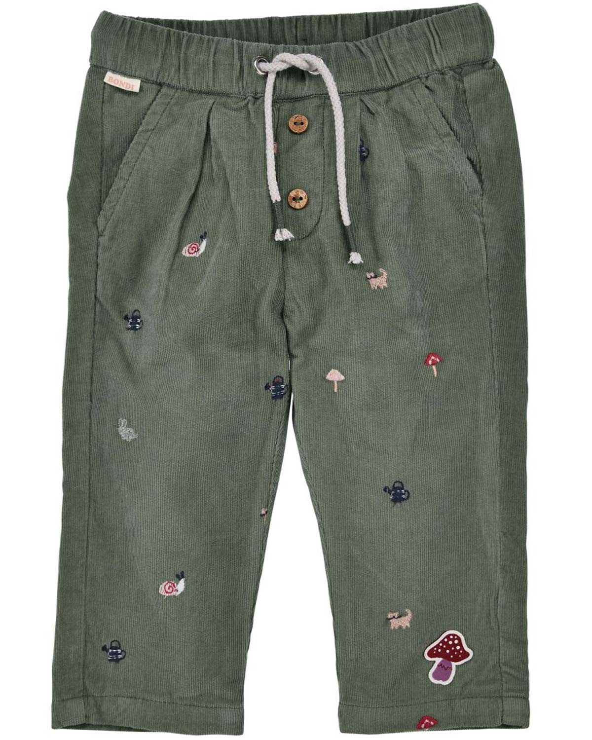 BONDI Trachtenlederhose Baby Mädchen Cordhose 'Be natur' 86961, Kiwi